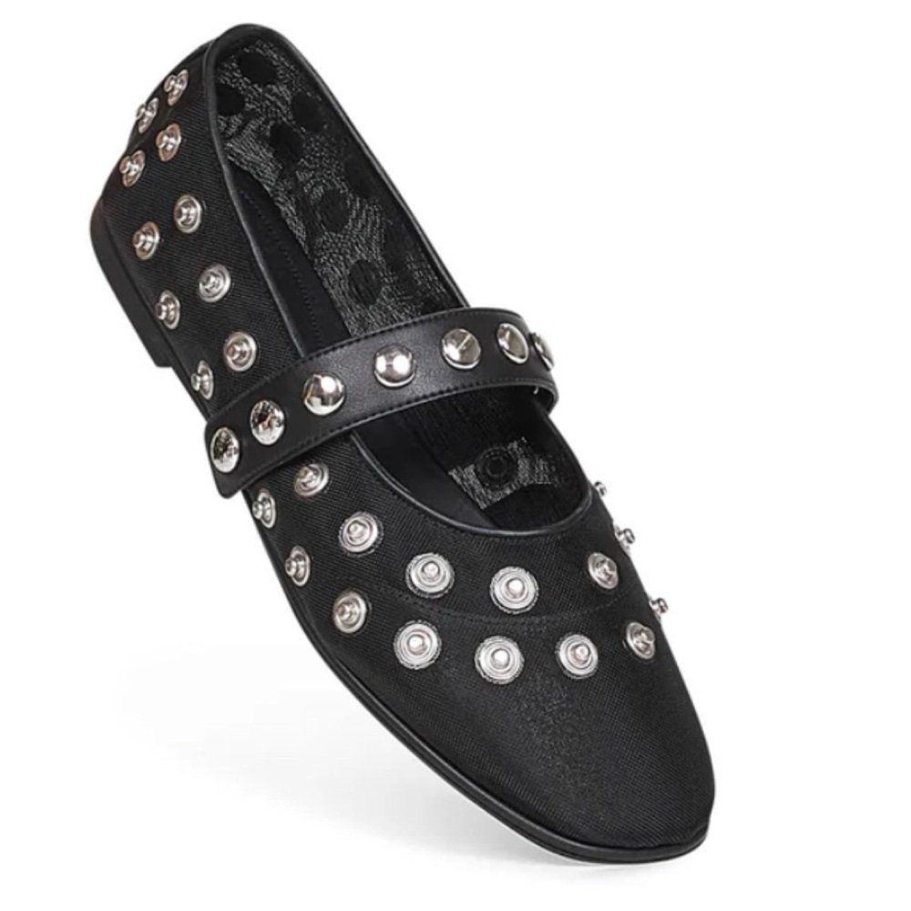 Stella McCartney Ryder mesh Ryder Popper-studded ballet flats